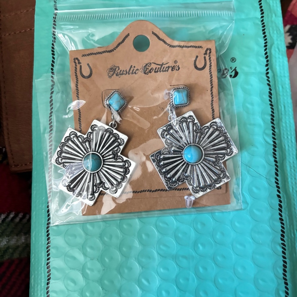 Wrangler Silver and Turquoise Earrings